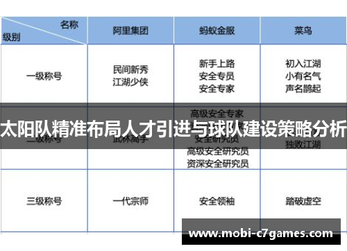 太阳队精准布局人才引进与球队建设策略分析