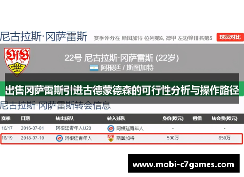 出售冈萨雷斯引进古德蒙德森的可行性分析与操作路径